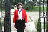 Professional Toastmaster waiting with Bridesmaids before a wedding ceremony at an Essex Venue